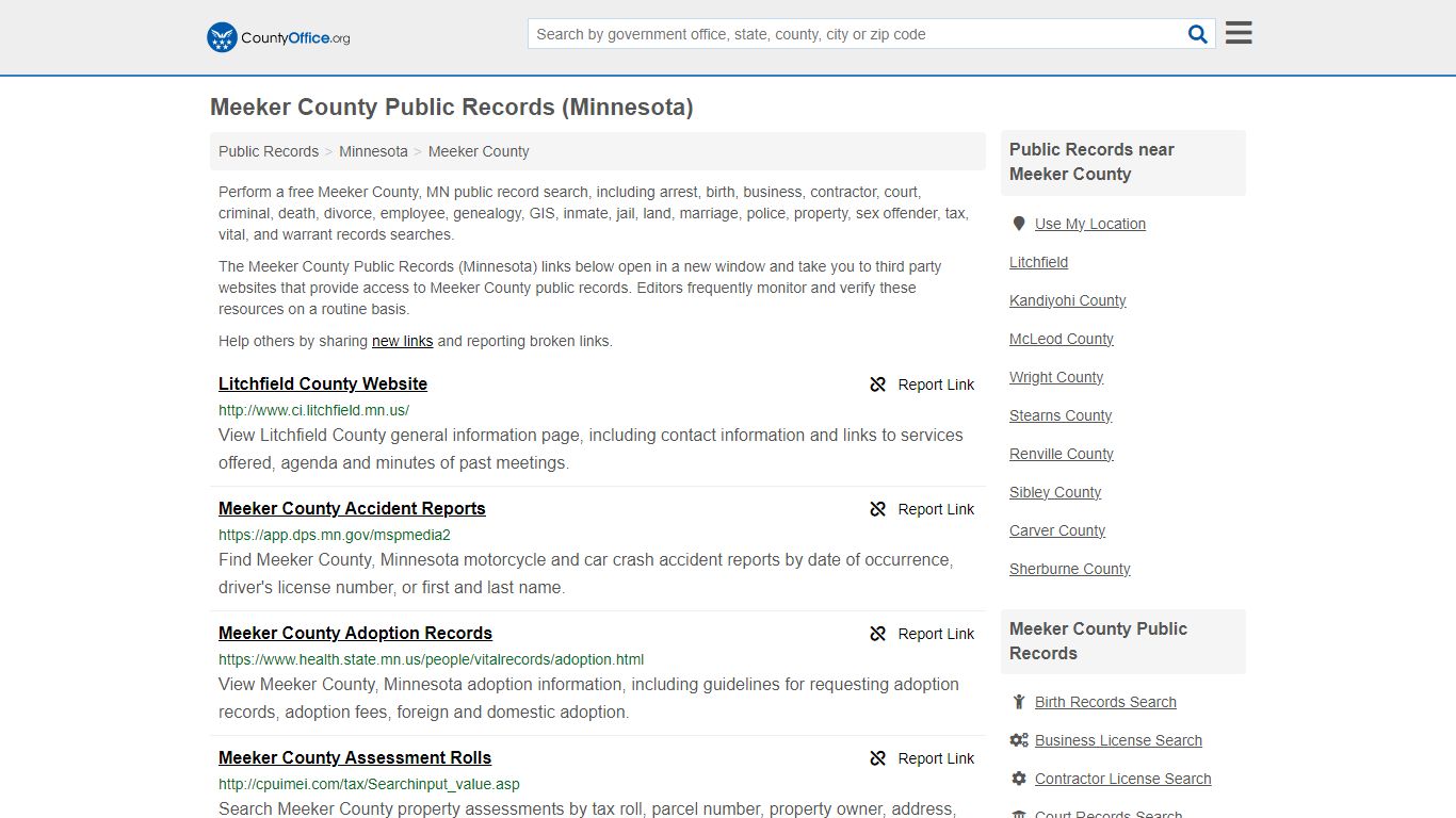 Meeker County Public Records (Minnesota) - County Office