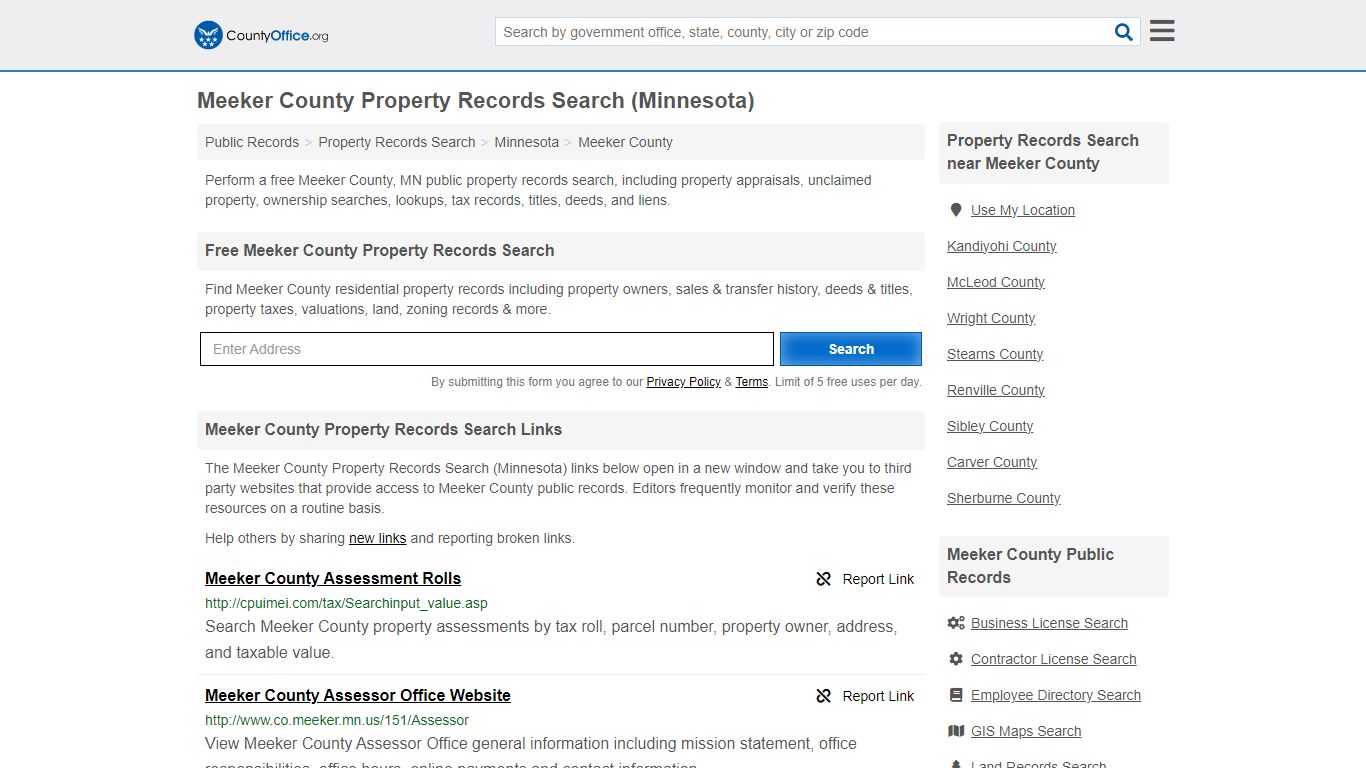 Meeker County Property Records Search (Minnesota) - County Office